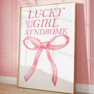 Affiche murale rose syndrome de la fille chanceuse