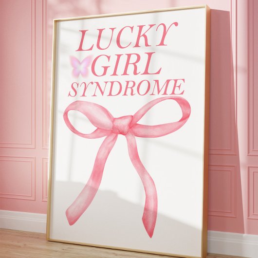 Affiche murale rose syndrome de la fille chanceuse