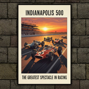 Affiche murale Vintage Indianapolis 500 des années