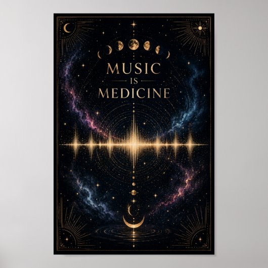 Affiche Musique Est Médecine | Onde Sonore Céleste (Devant)
