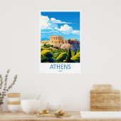 Affiche nationale de ski de voyage à Athènes Parc (Cuisine)