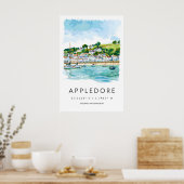 Affiche nationale de ski du parc aquarelle d'Apple (Cuisine)