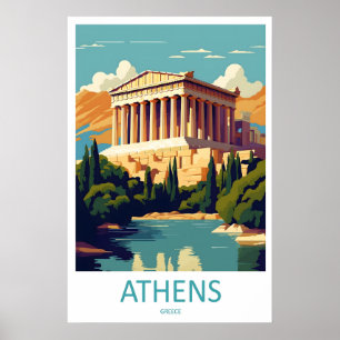 Affiche nationale de voyage du parc d'Athènes SkiV