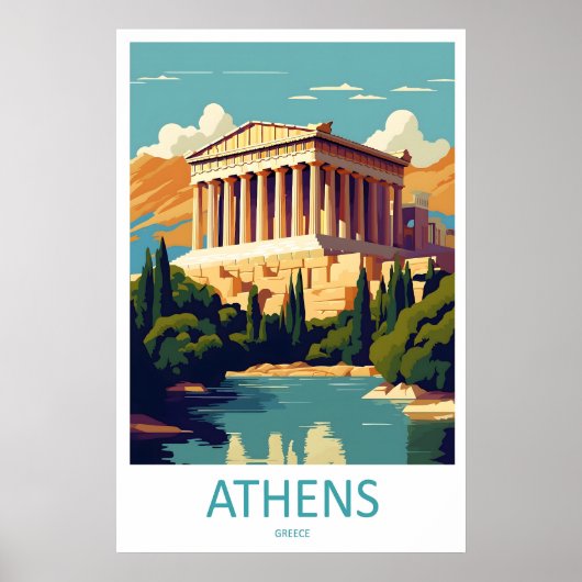 Affiche nationale de voyage du parc d'Athènes SkiV (Devant)