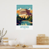 Affiche nationale de voyage du parc d'Athènes SkiV (Cuisine)