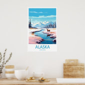 Affiche nationale vintage de ski du parc d'Alaska (Cuisine)
