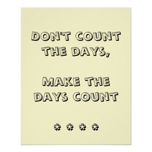 Affiche Ne Comptez Pas Les Jours (Devant)