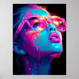 Affiche Neon Aura | Impression d'art pop Baddie en