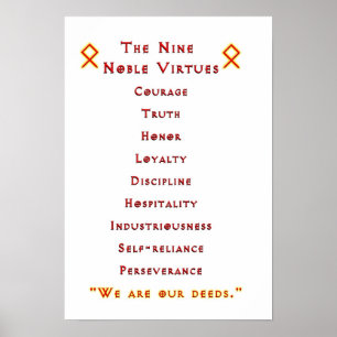 Affiche noble de neuf vertus