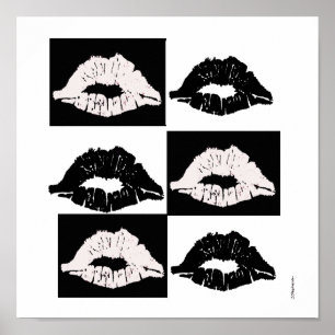 affiche noire et blanche de baiser