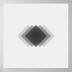 Affiche noire et blanche de diamants minimalistes