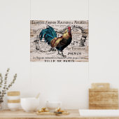 Affiche nostalgique du coq Vintage du pays (Cuisine)