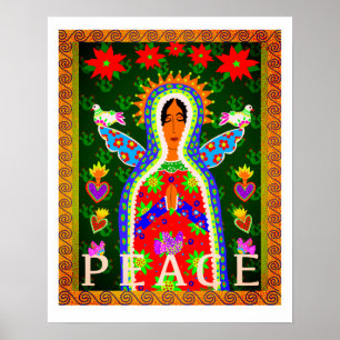 Affiche Notre Dame de Guadalupe Angel de la Paix