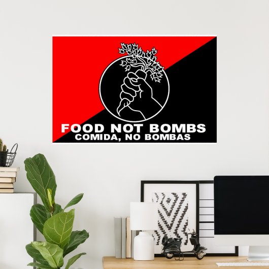 affiche nourriture et non bombes (Bureau à domicile)