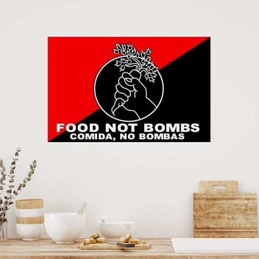 affiche nourriture et non bombes (Cuisine)