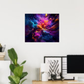 Affiche numérique abstraite aux couleurs brillante (Bureau à domicile)