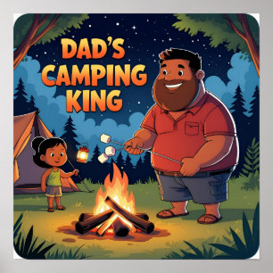 Affiche numérique de l’aventure de camping papa Im
