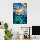 Affiche Océan Horizon Doré (Bureau à domicile)