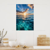 Affiche Océan Horizon Doré (Cuisine)