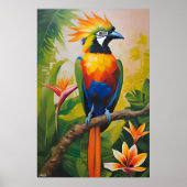 Affiche | Oiseau du paradis | Style de peinture à (Devant)