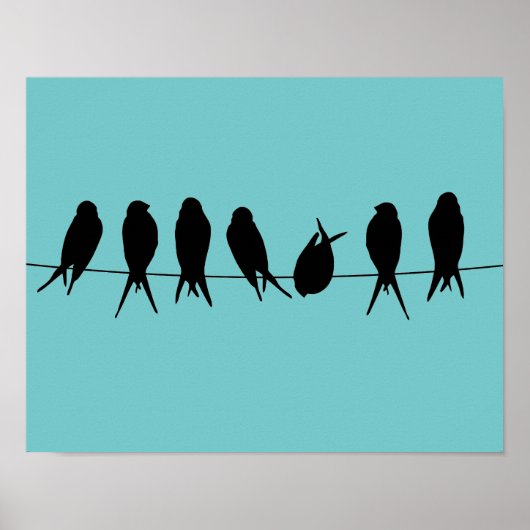 Affiche Oiseaux sur fil (Devant)