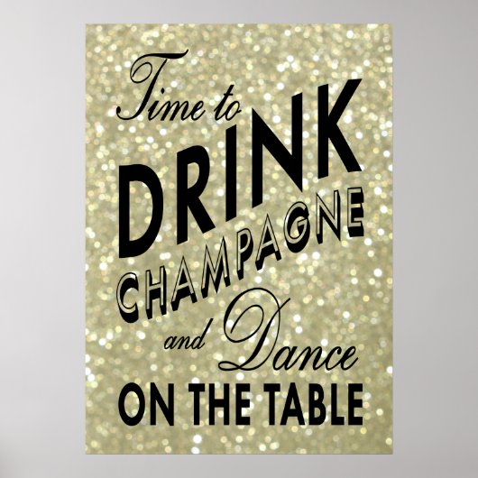 Affiche Or Temps de Boire du Champagne (Devant)