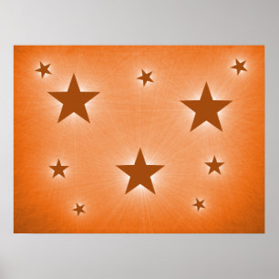 Affiche Orange Stars in the Night Sky