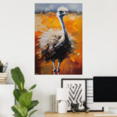 Affiche | Ostrich | Style de peinture à l'huile (Bureau à domicile)