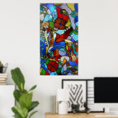 Affiche ou impression de la fenêtre du jardin fleu (Bureau à domicile)