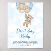 Affiche Ours en peluche ne dit pas bébé (Devant)