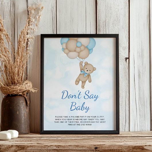 Affiche Ours en peluche ne dit pas bébé