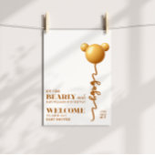Affiche Ours en Teddy Balloon Or Neutre Berly Wait