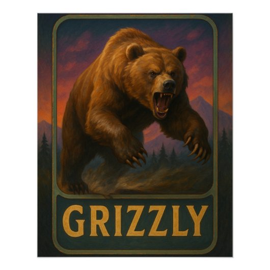 Affiche Ours Grizzly (Devant)