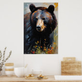 Affiche | Ours noir | Style de peinture à l'huile (Cuisine)