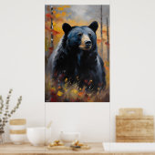 Affiche | Ours noir | Style de peinture à l'huile (Cuisine)