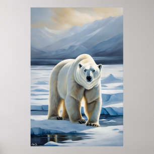 Affiche   Ours polaire   Peinture
