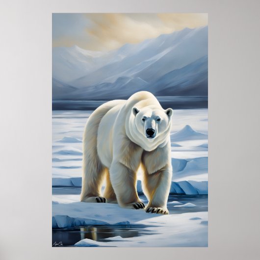 Affiche | Ours polaire | Peinture (Devant)