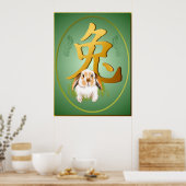 Affiche Ovale De L'Année Du Lapin (Cuisine)