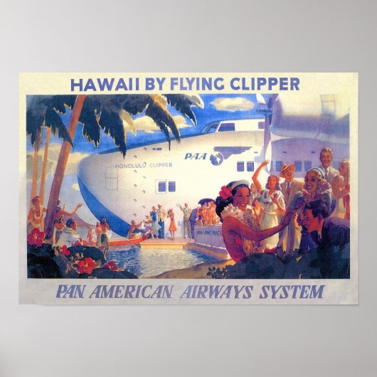 Affiche panaméricaine vintage - Hawaii (Devant)