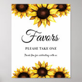 Affiche pancarte tournesol blanc jaune (Devant)