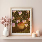 Affiche Panier de Fraises de l'Heure Dorée