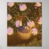 Affiche Panier de Myrtilles à l'Heure Dorée (Devant)