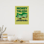 Affiche Panneau Impression Money Talks Funny (Cuisine)