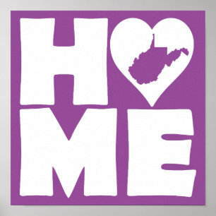 Affiche Panneau Maison État West Virginia Heart St