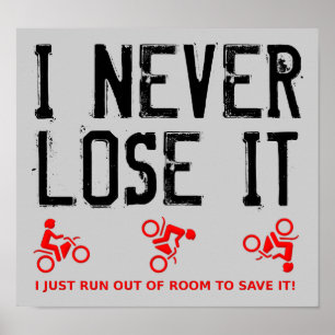 Affiche Panneau Moto Cross Moto Dirt Never Lose It