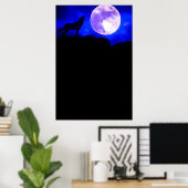 Affiche panoramique Wolf & Moon (Bureau à domicile)