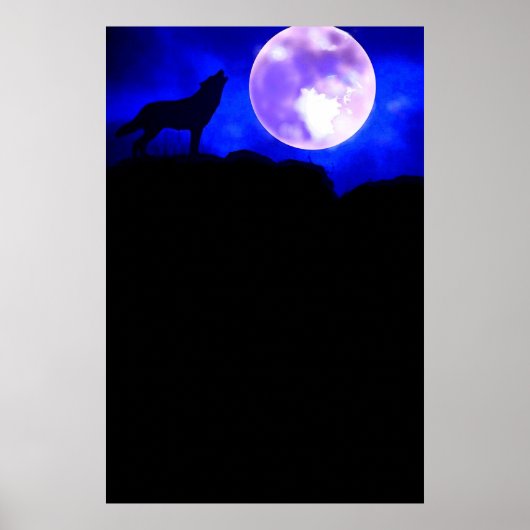 Affiche panoramique Wolf & Moon (Devant)
