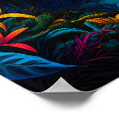 Affiche "Panthère au pied d'une cascade" (Coin)