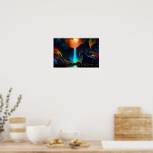 Affiche "Panthère au pied d'une cascade" (Cuisine)