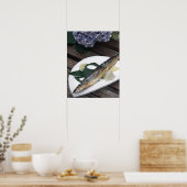 Affiche papier pour dîner de poisson (mat) (Cuisine)